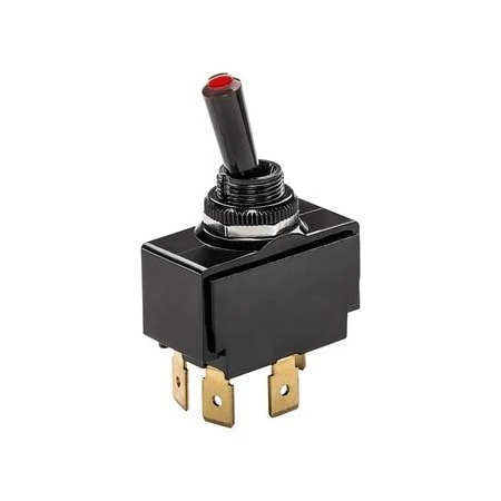 Whitecap Lighted Tip Toggle Switch - Brass/Bakelite S-7054C